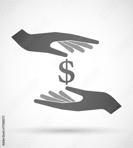 Hands protecting or giving a currency sign