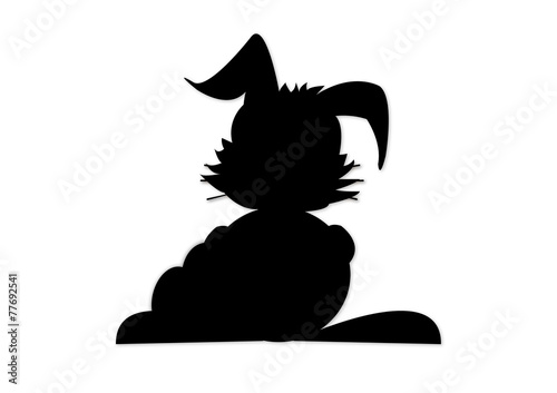 Silouette Hase Osterhase Scherenschnitt
