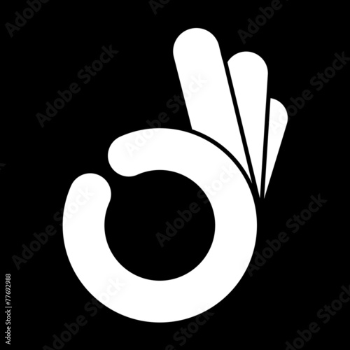 Abstract  OK hand symbol, vector