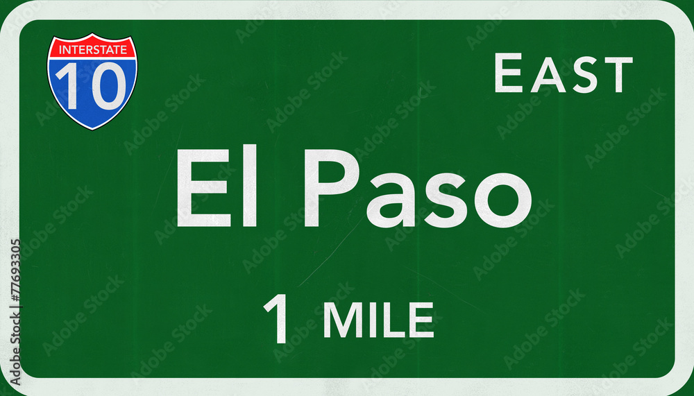 El Paso USA Interstate Highway Sign