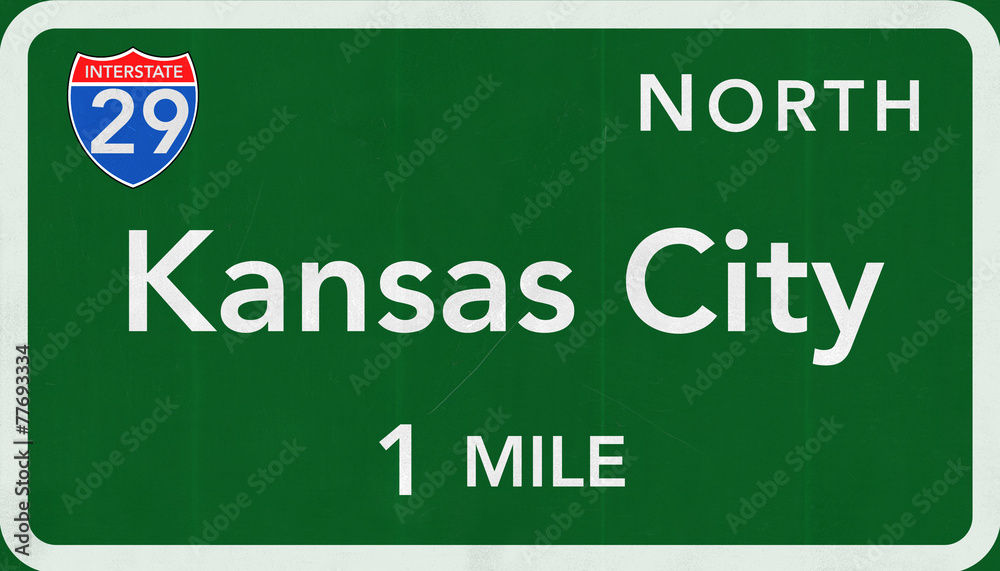 Kansas City USA Interstate Highway Sign