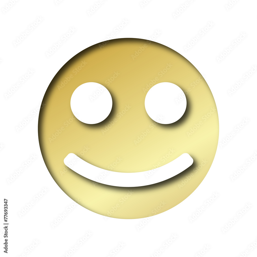Fototapeta premium gold smiley happy emoticon