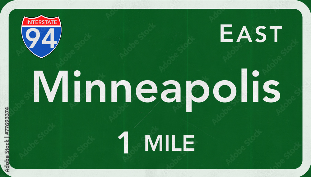 Minneapolis Interstate Highway Sign