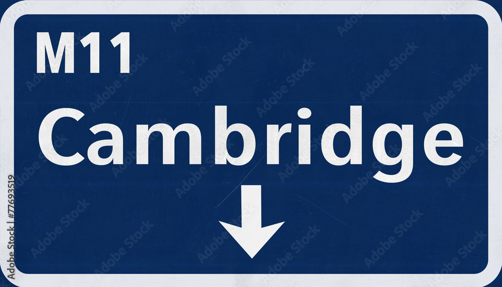 Cambridge United Kingdom Highway Road Sign