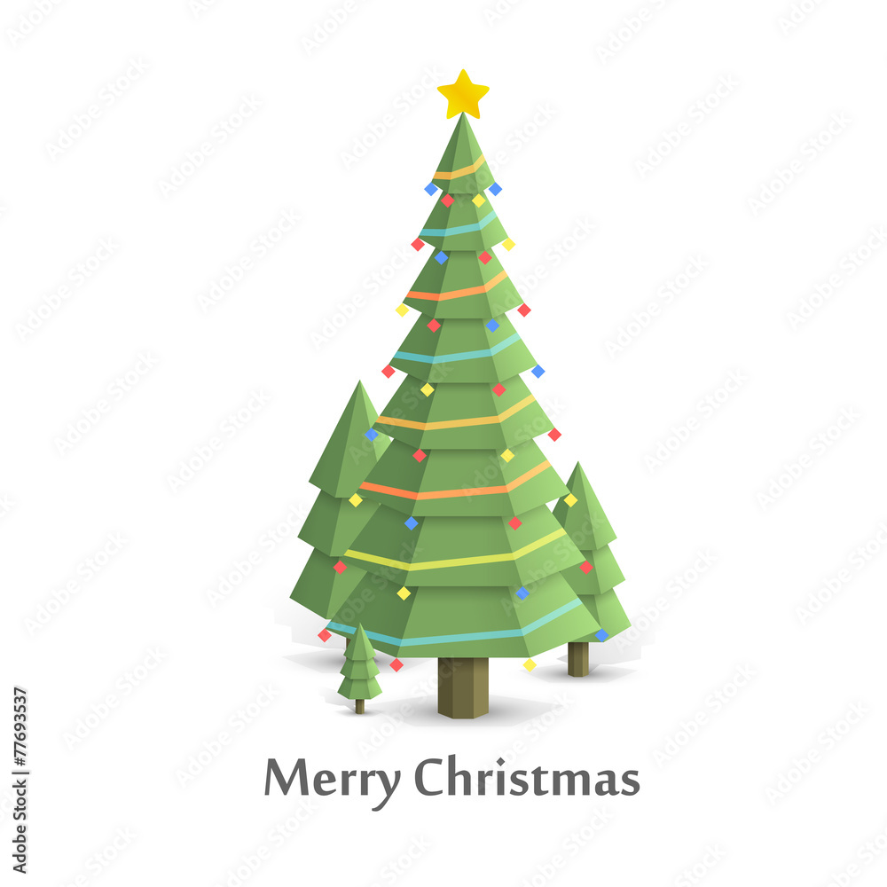 Christmas tree in the woods flat style Christmas tree in the woods flat style