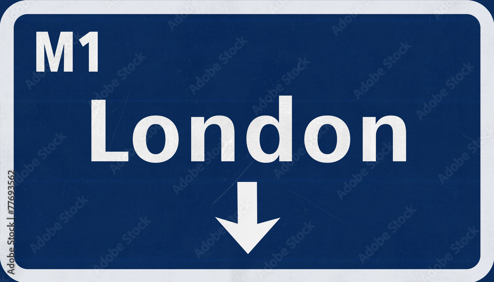 London United Kingdom Highway Road Sign