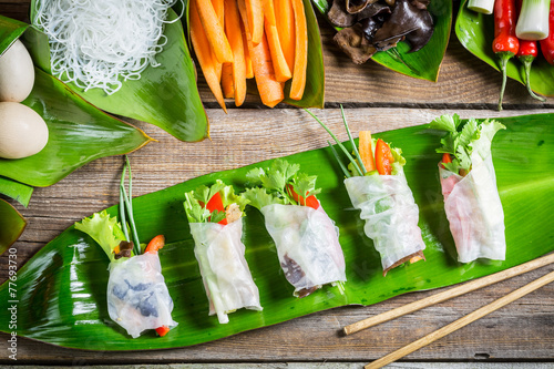 Spring rolls with fresh veg...