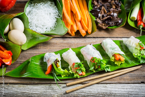 Spring rolls with vegetable...