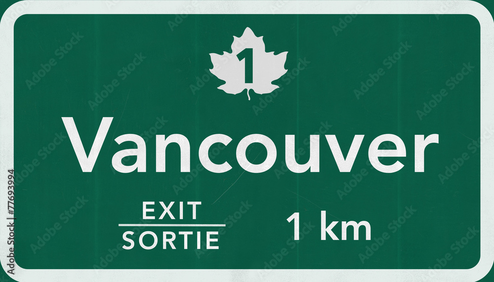 Vancouver Canada Transcanada Highway Road Sign