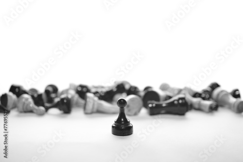 Black pawn in front of other pieces