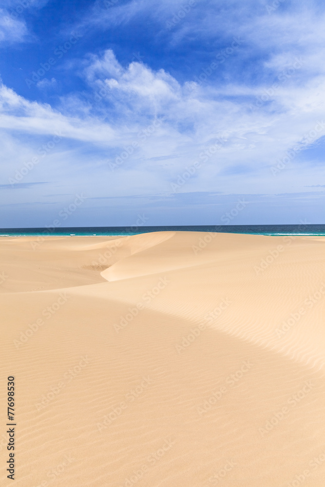 Dunes and beach in Boavista, Cape Verde