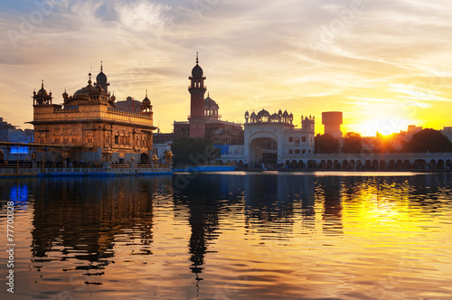 Golden Temple in the early morning .at sunrise Amritsar. India © Elena Odareeva