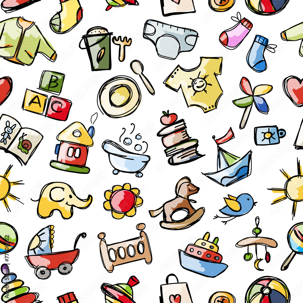 Baby seamless pattern for your design