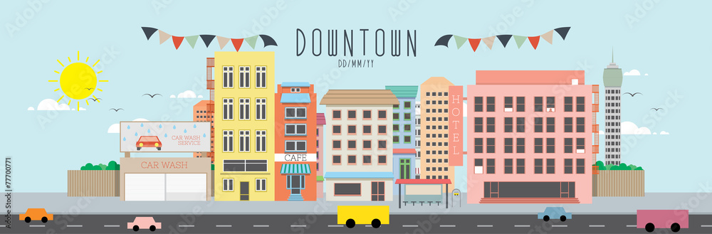 Downtown vector illustration