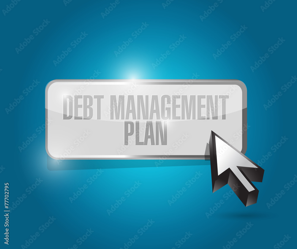 debt management plan button illustration design debt management plan button illustration design