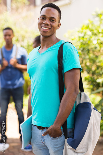 male african american university student looking at the camera