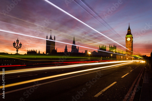 Westminster and Light Trails