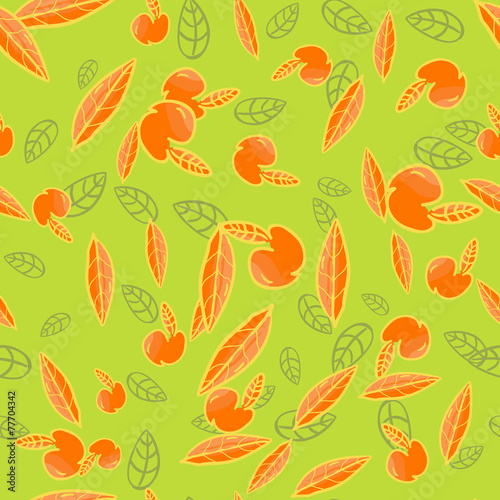 ector modern apple fruit seamless pattern with orange and green