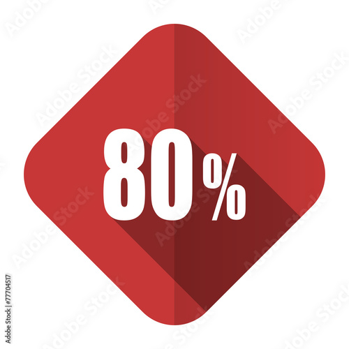 80 percent flat icon sale sign