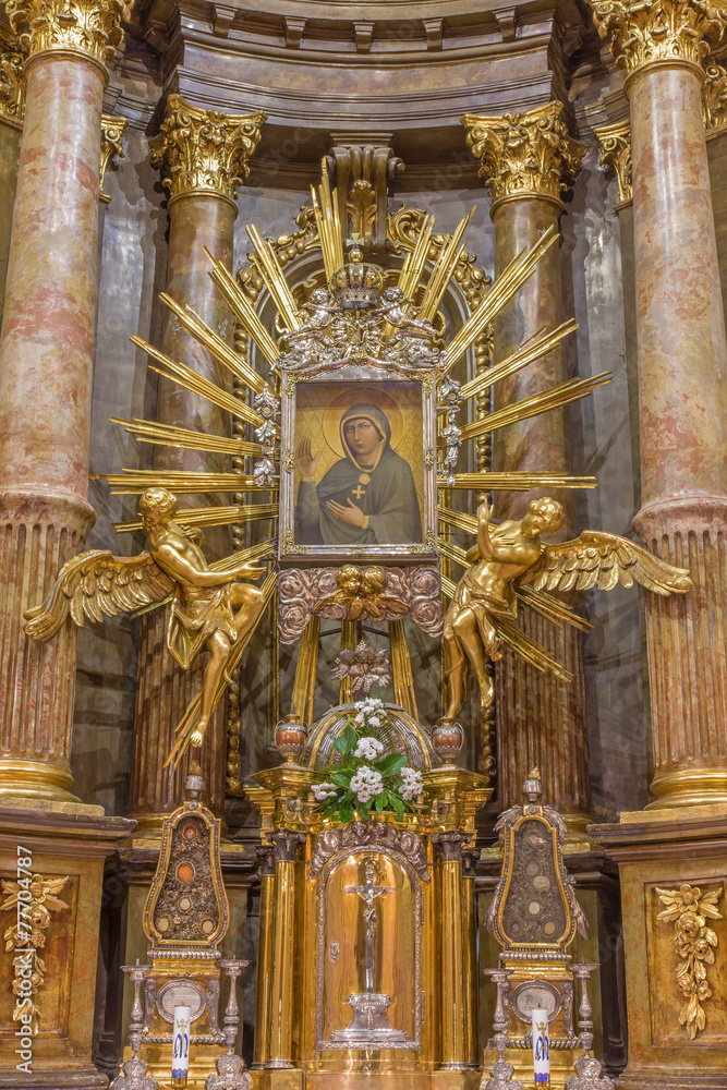 Trnava - baroque altar of Virgin Mary in St. Nicholas church