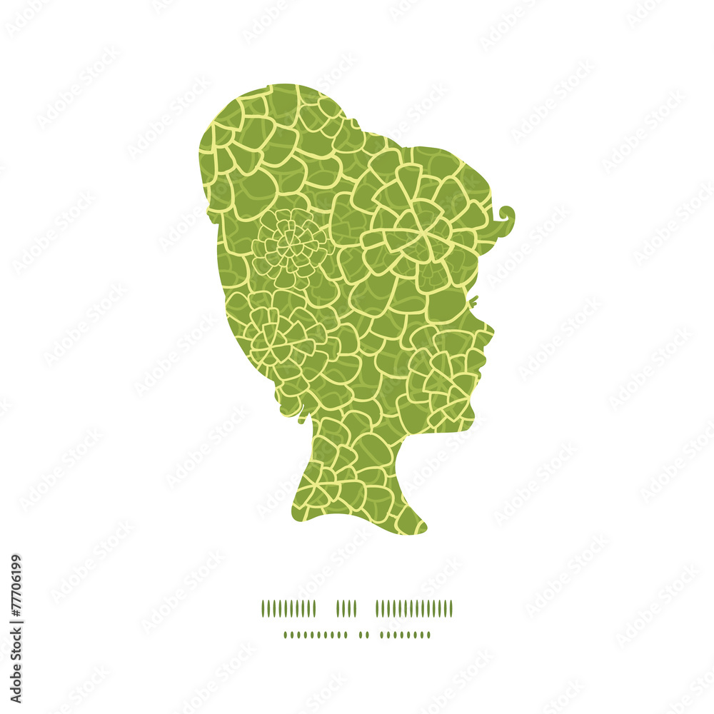 Vector abstract green natural texture girl portrait silhouette