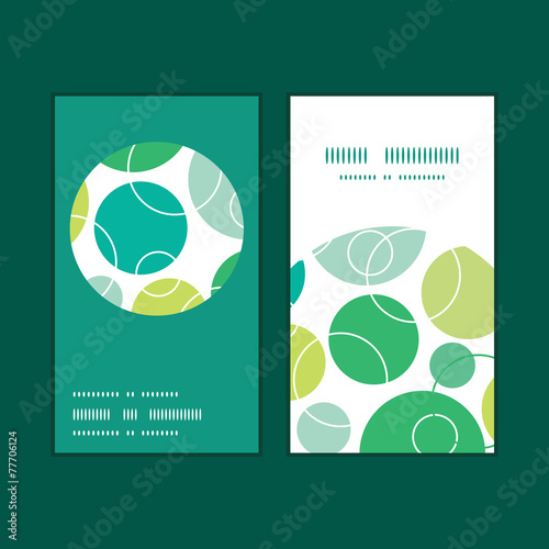 Vector abstract green circles vertical round frame pattern