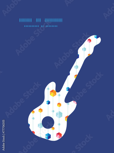 Vector abstract hanging jewels striped guitar music silhouette