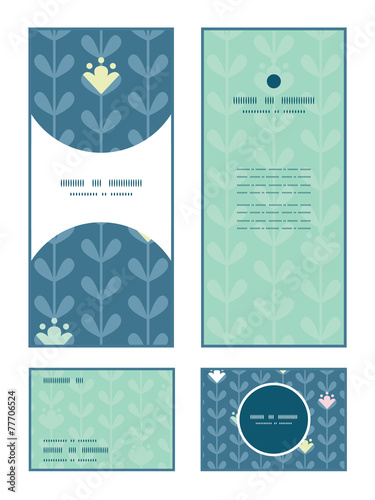 Vector blloming vines stripes vertical frame pattern invitation