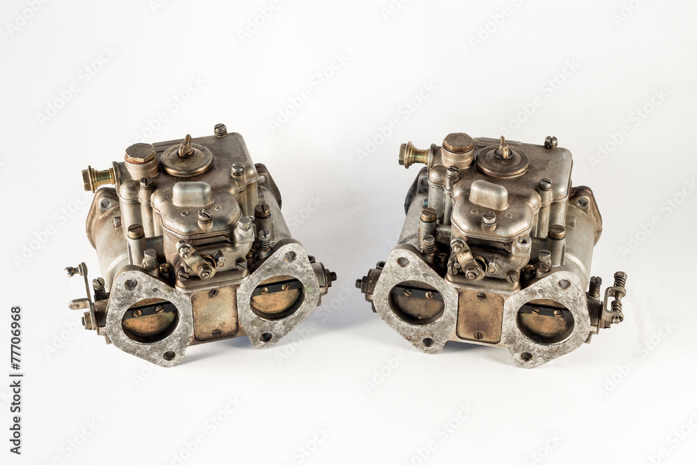 the carburetor with its valves of the combustion engine the carburetor with its valves of the combustion engine