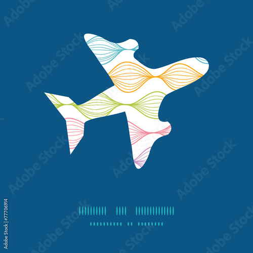 Vector colorful horizontal ogee airplane silhouette pattern