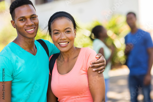 african college couple on campus