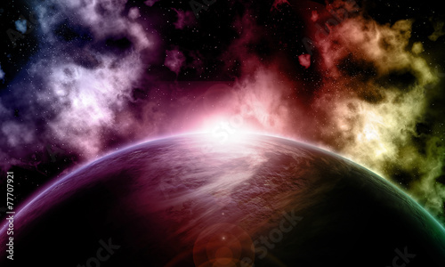 3D fictional space background photo