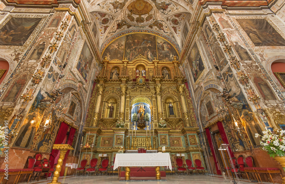 Seville - presbytery of church Basilica del Maria Auxiliadora.