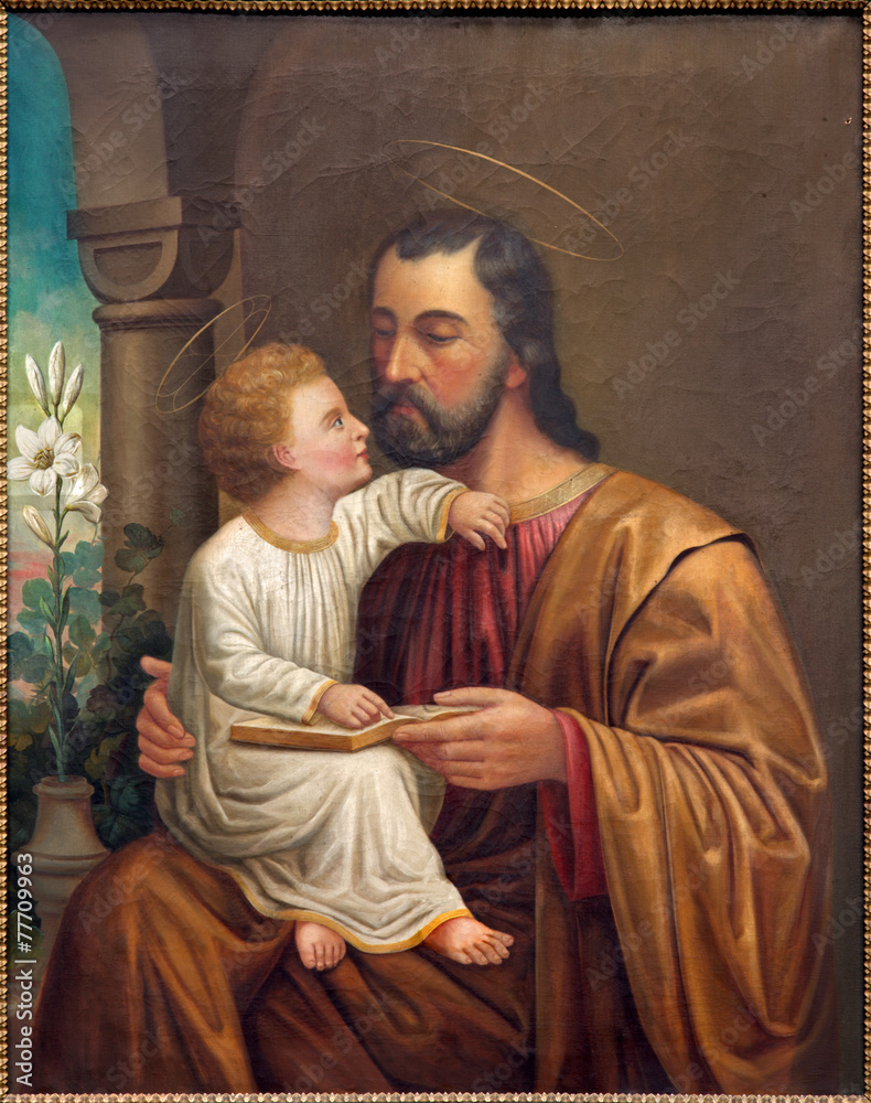 Fototapeta premium VIenna - St. Joseph paint on side altar of Salesianerkirche