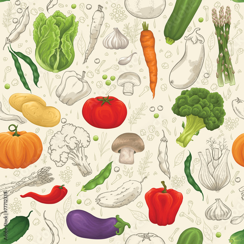 Vegetable seamless pattern