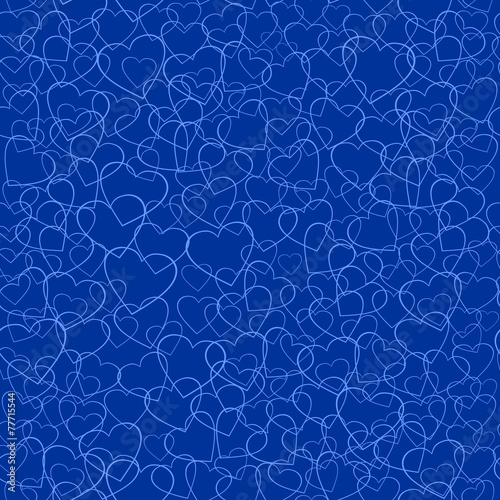 blue seamless pattern with hearts