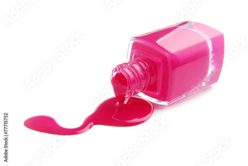 фотографія spilled nail polish enamel isolated on white