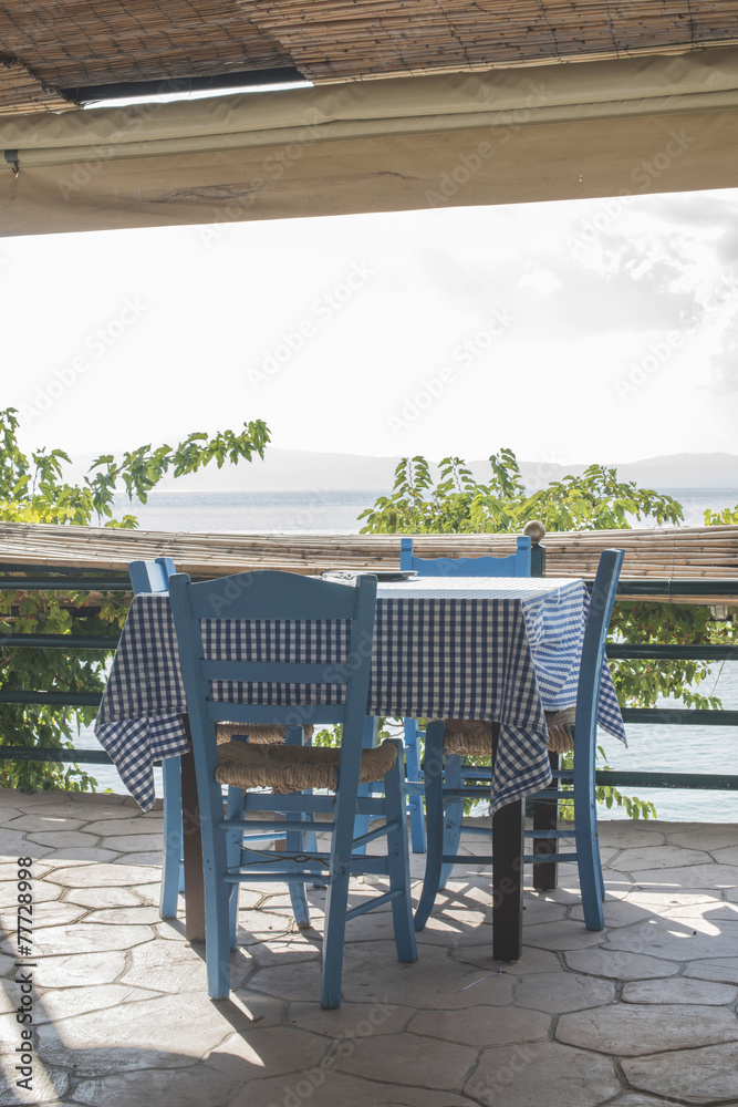 Chair in greek taverna