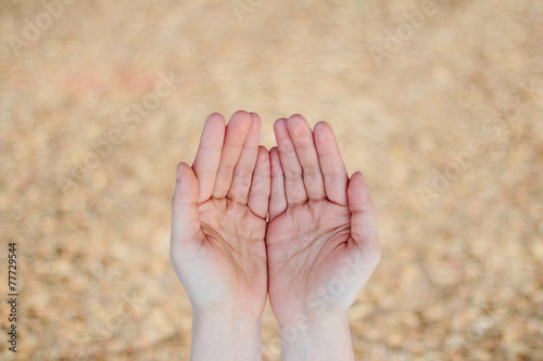 Hands human woman praying