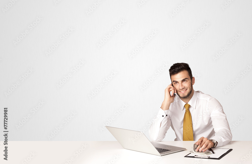 Business man with white background Business man with white background