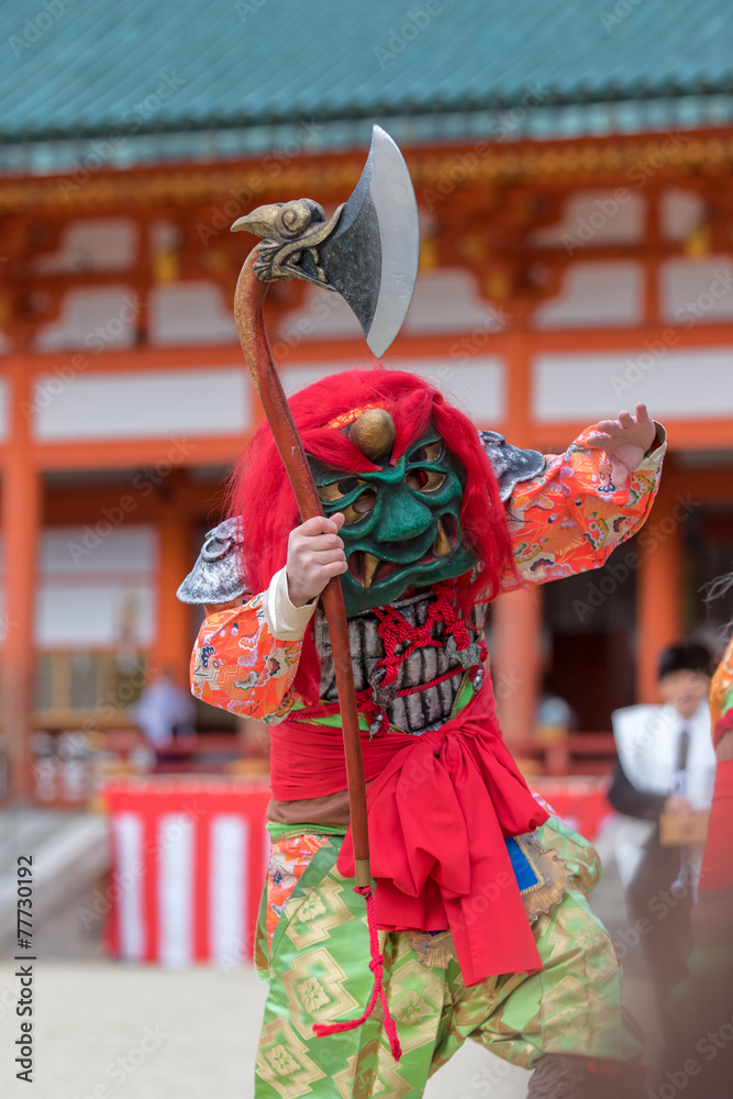 Naklejka premium 鬼の舞