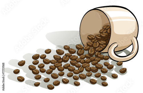 A mug and the spilled beans