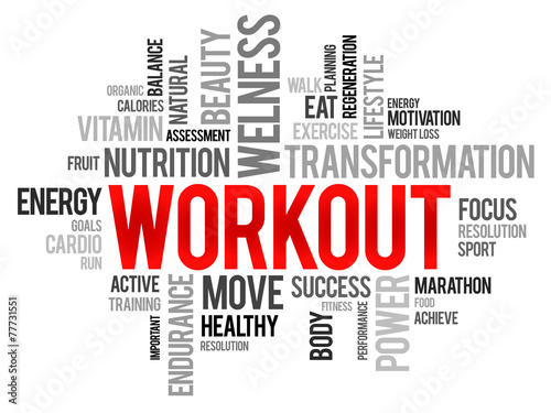 WORKOUT word cloud, fitness, health concept #77731551