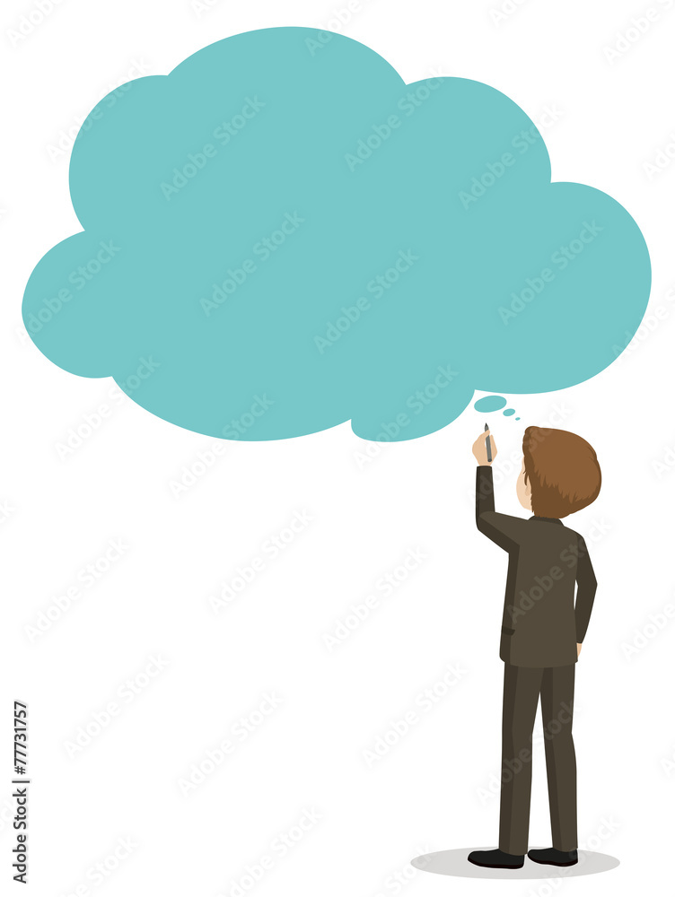 A man with an empty callout