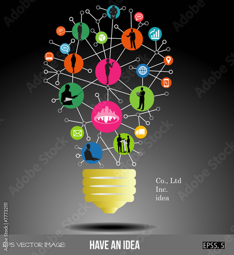 eps Vector image:Flat icon have an idea