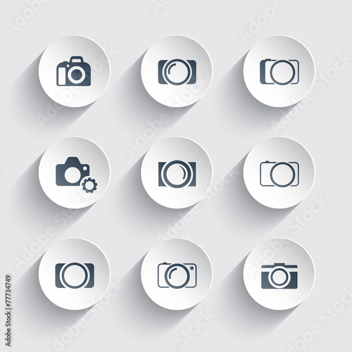 camera trendy round icons vector illustration, eps10