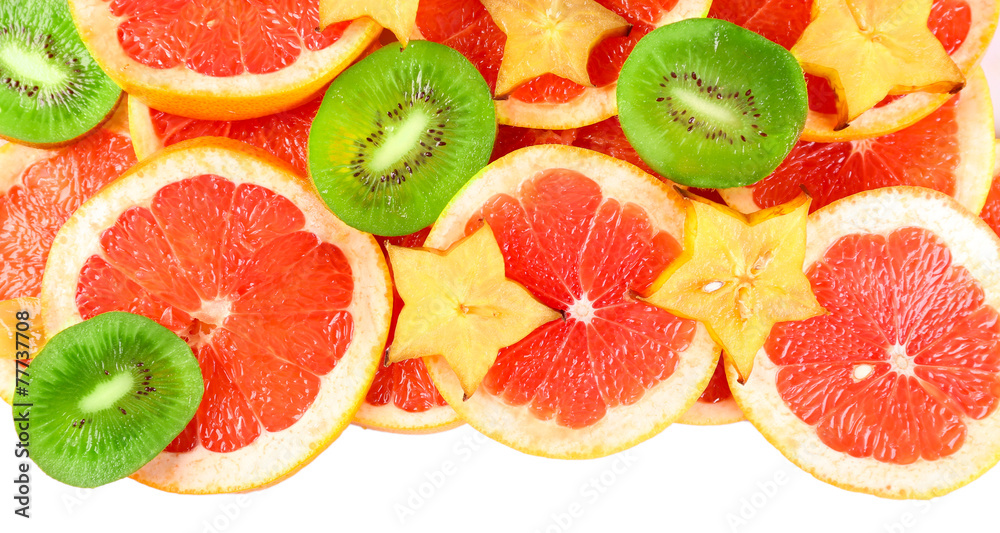 Sliced fruits close-up Sliced fruits close-up