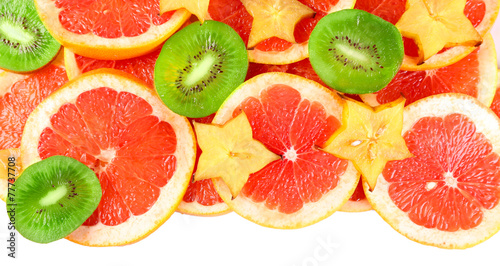 Sliced fruits close-up