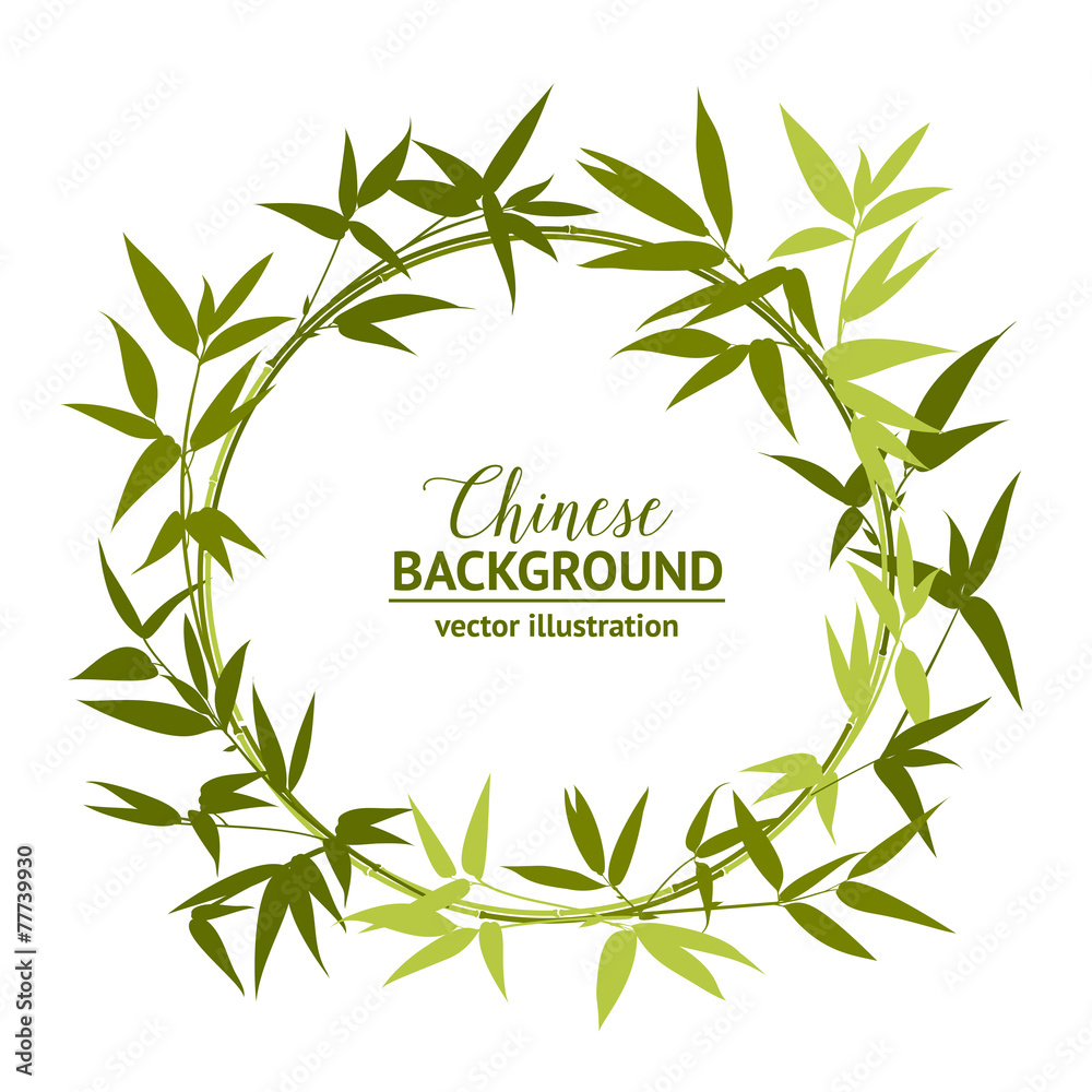 Fototapeta premium Green bamboo wreath.