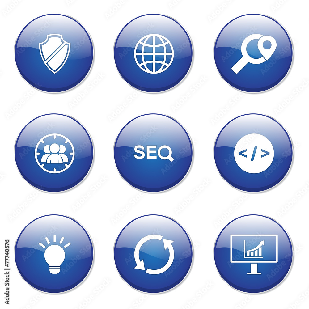 SEO Internet Sign Blue Vector Button Icon Design Set 2 SEO Internet Sign Blue Vector Button Icon Design Set 2